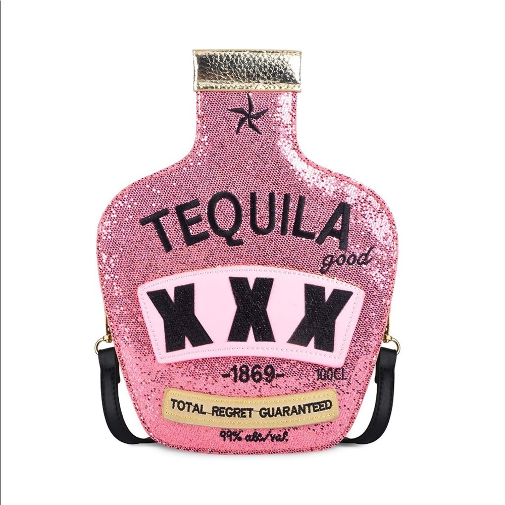 Tequil purse! Pink sparkles! For the party girl!